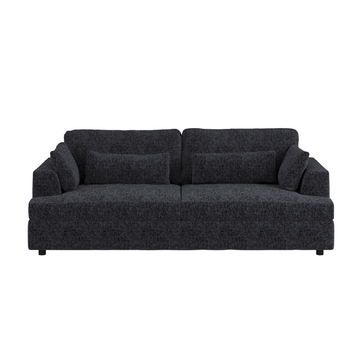 Solace+Co Drew 3 Seater Charcoal Chenille Sofa