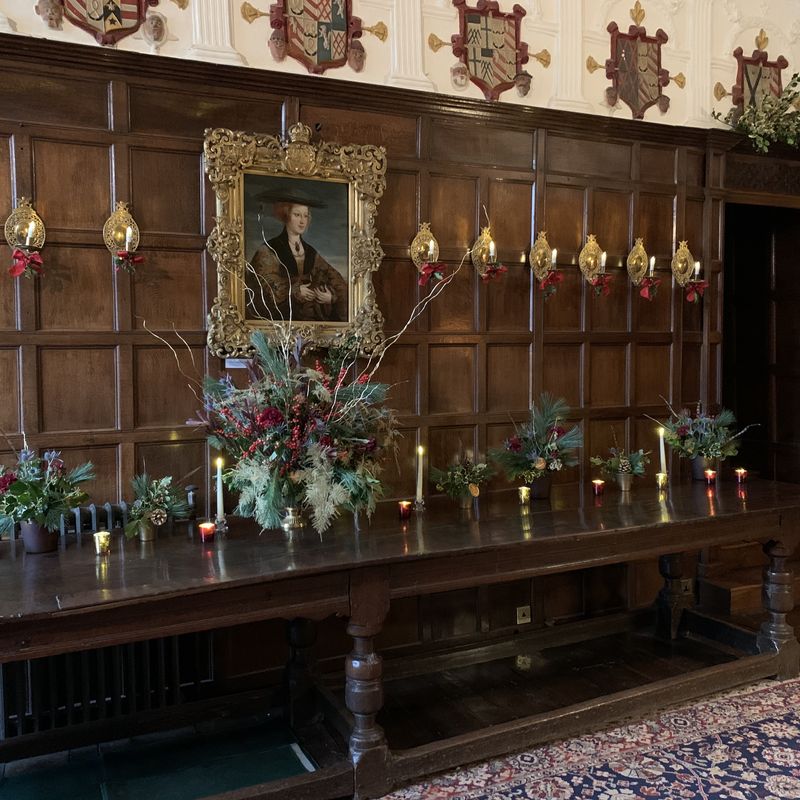 The hall at Levens Hall -  a backdrop for musical performance at the 2023 Christmas event.
