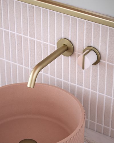 Wall Mounted Basin Tap in Warm Brass