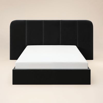 Solace+Co Sienna Hotel Ottoman Bed Black Velvet