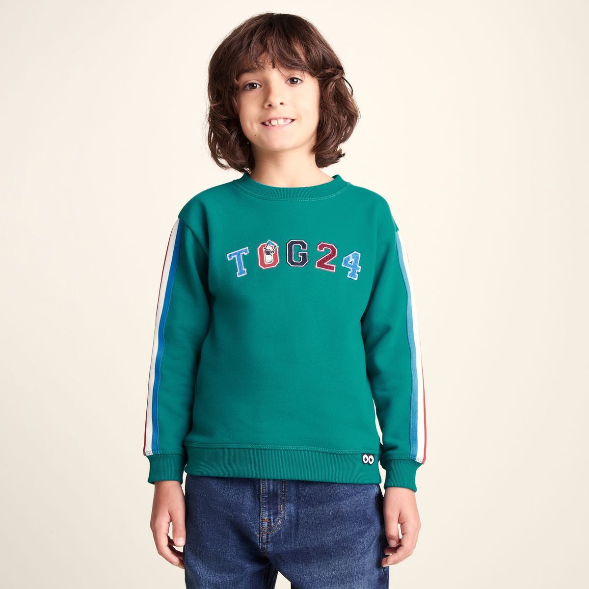 Lonk Shaun the Sheep Kids Supersoft Graphic Crew Neck Sweatshirt - Peacock Green