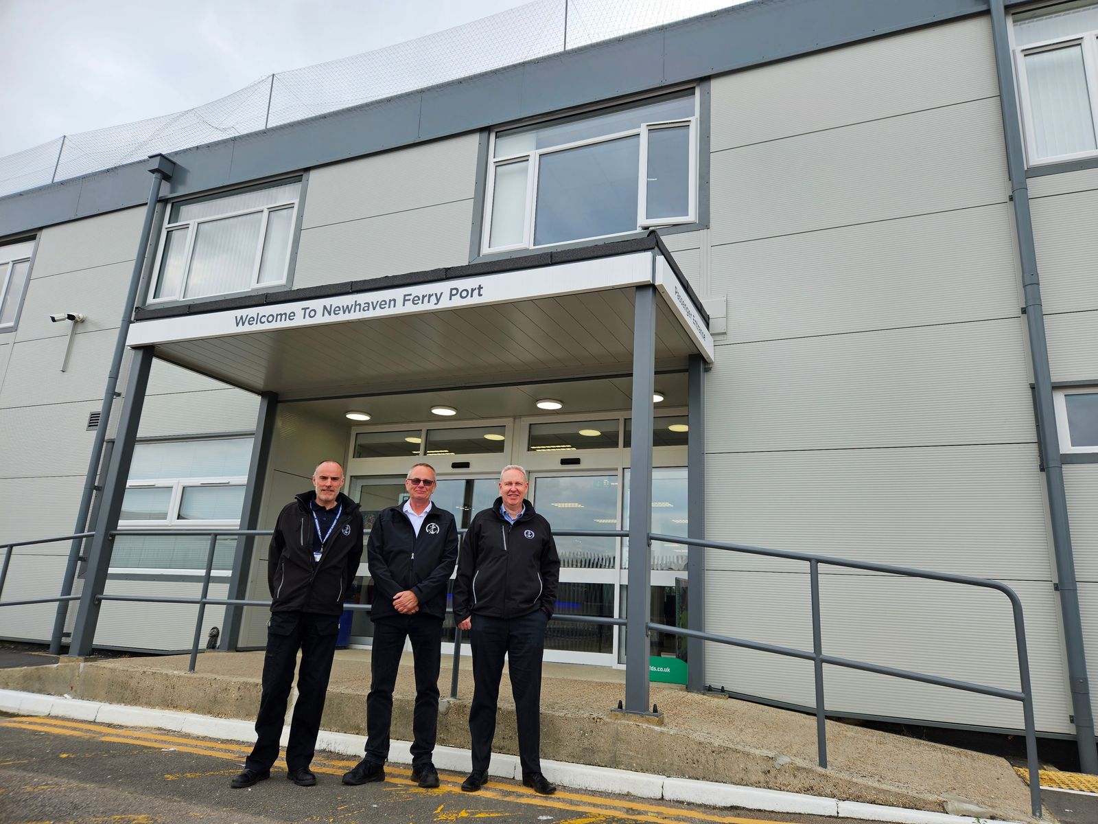 From left - Kevin Holmes (port engineering manager), Captain Dave Collins-Williams, (port manager), Mark Beaver (finance & property manager)