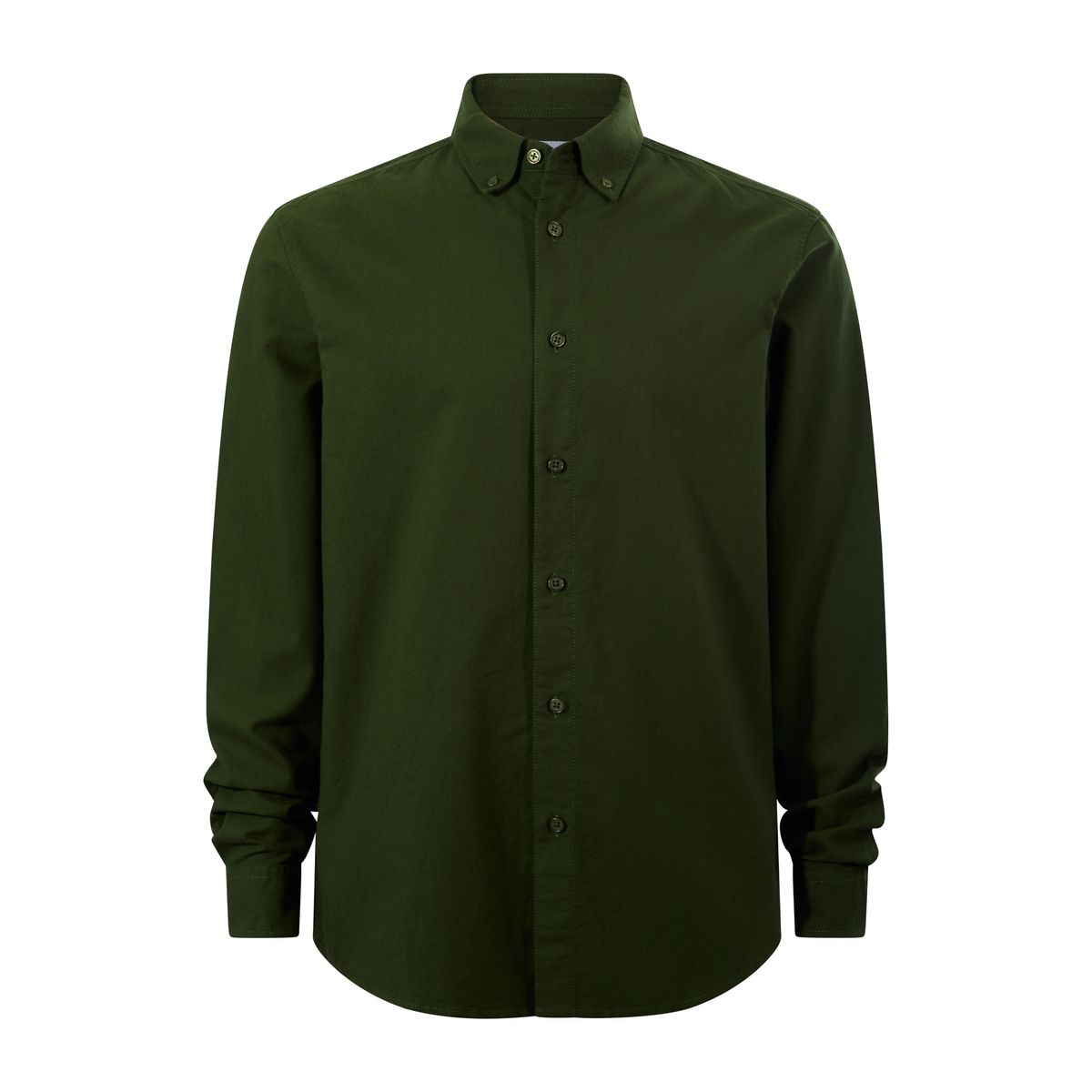Barry Mens Long Sleeved Cotton Oxford Shirt - Leaf Green