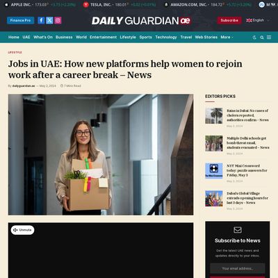 Screencapture of Daily Guardian
