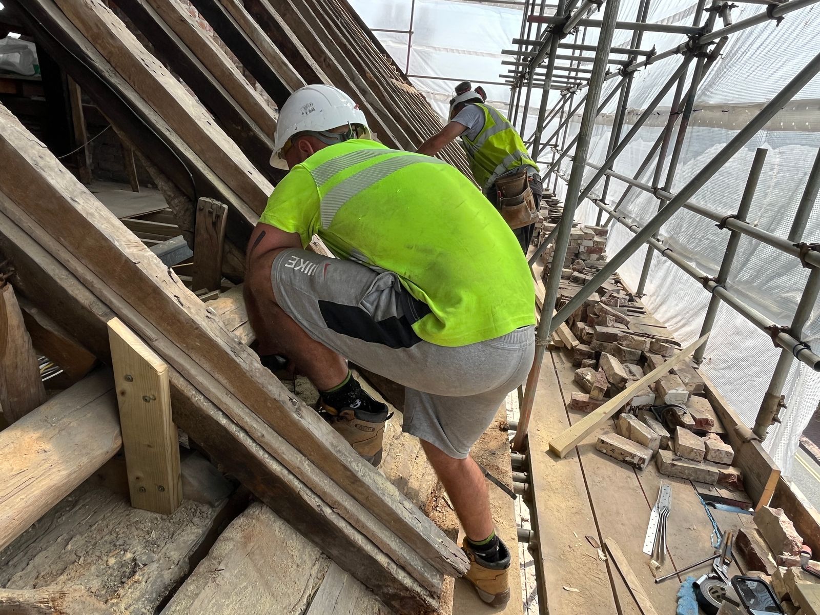 Roof work taking place at All Saints Church.