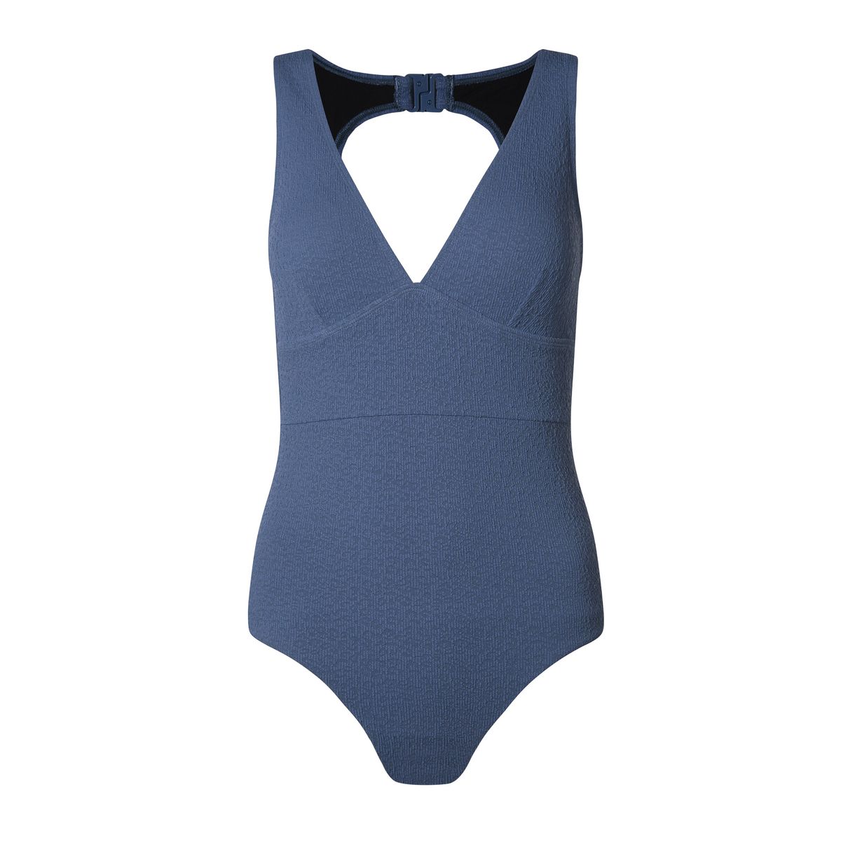 Maggie Womens Mesh Lined One Piece Swimsuit - Smokey Blue