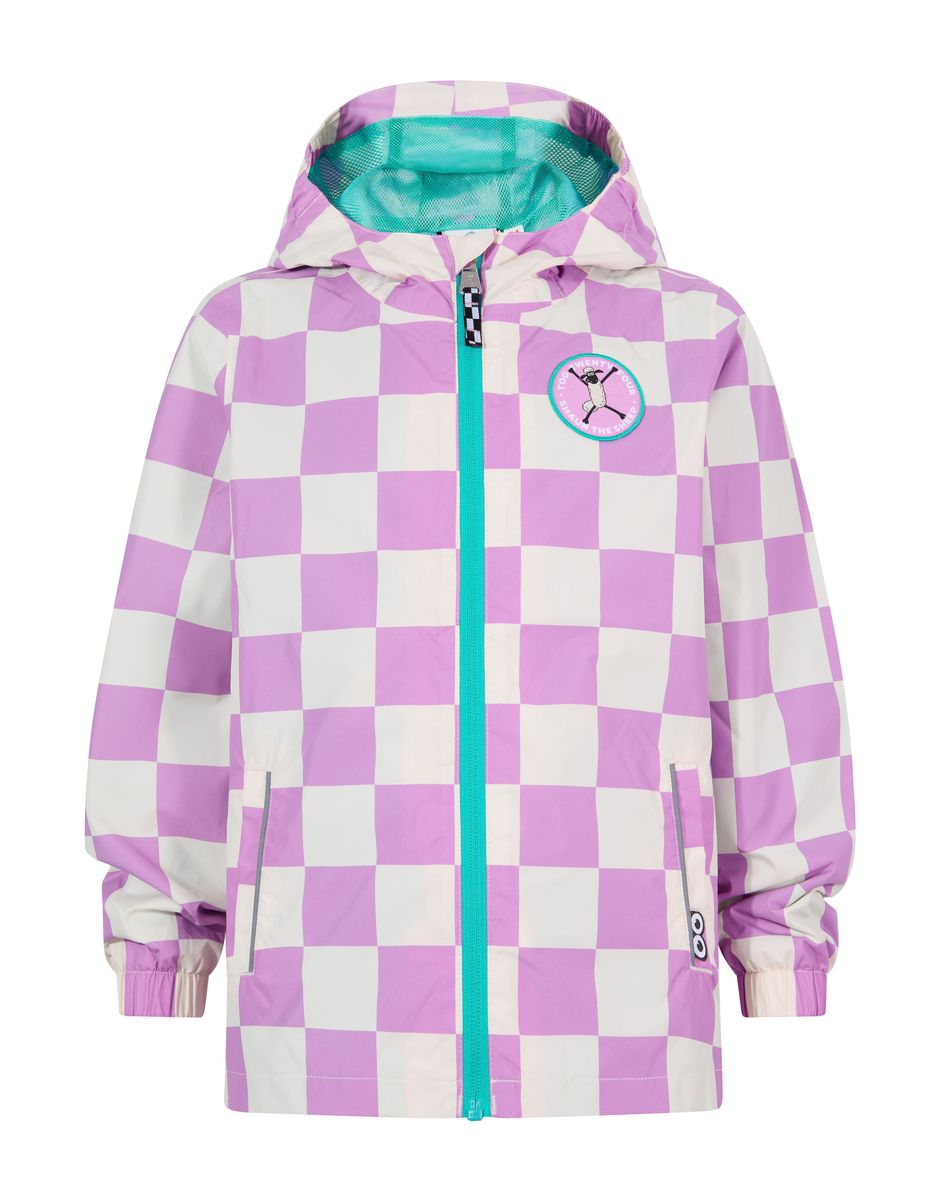 Cohampshire Kids Shaun the Sheep Waterproof Jacket - Lilac Haze/White Checkerboard