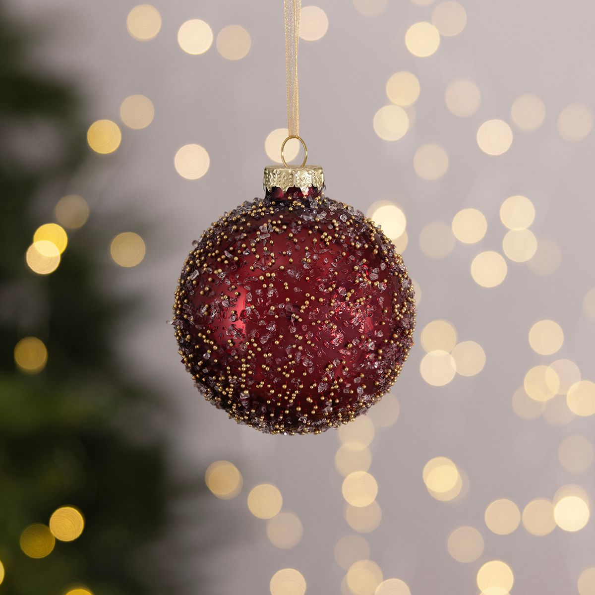 12 Piece Burgundy Glass Bauble Collection