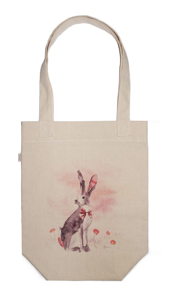 Hare - natural cotton canvas tote bag from Cocorose London's Countryside Collection