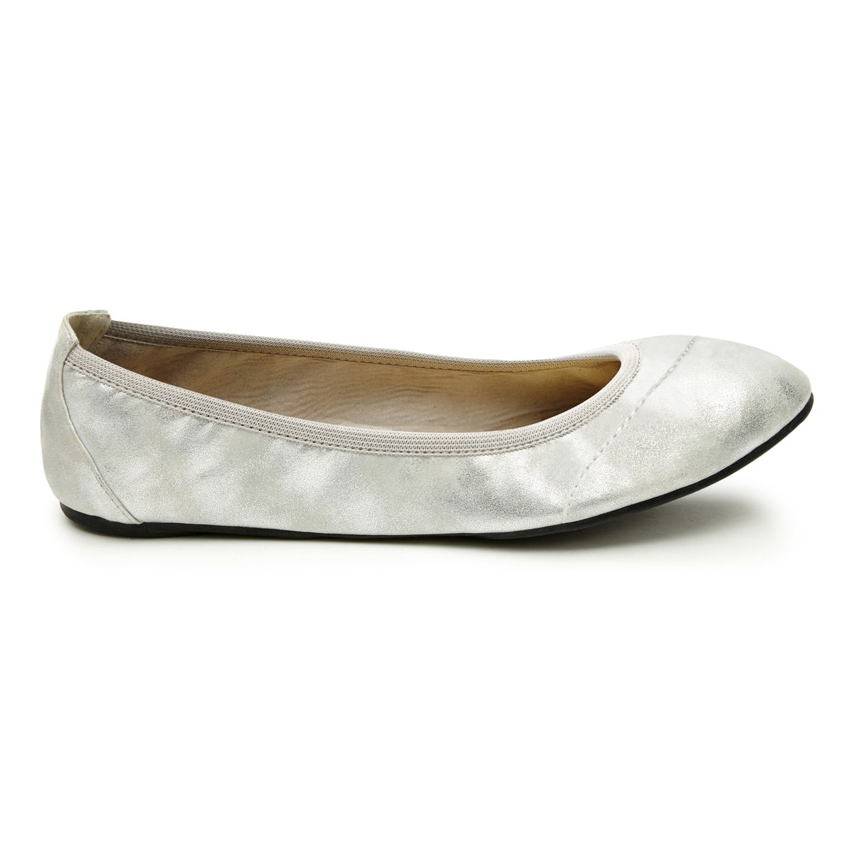 Barbican Silver Shimmer Ballerina Pumps
