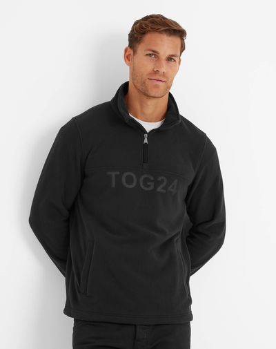  Brandon men's fleece zip neck - black