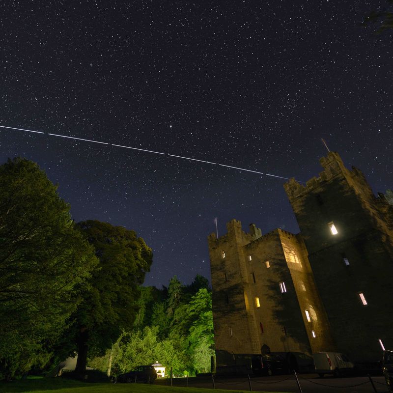 International Space Station over Langley Castle, Northumberland