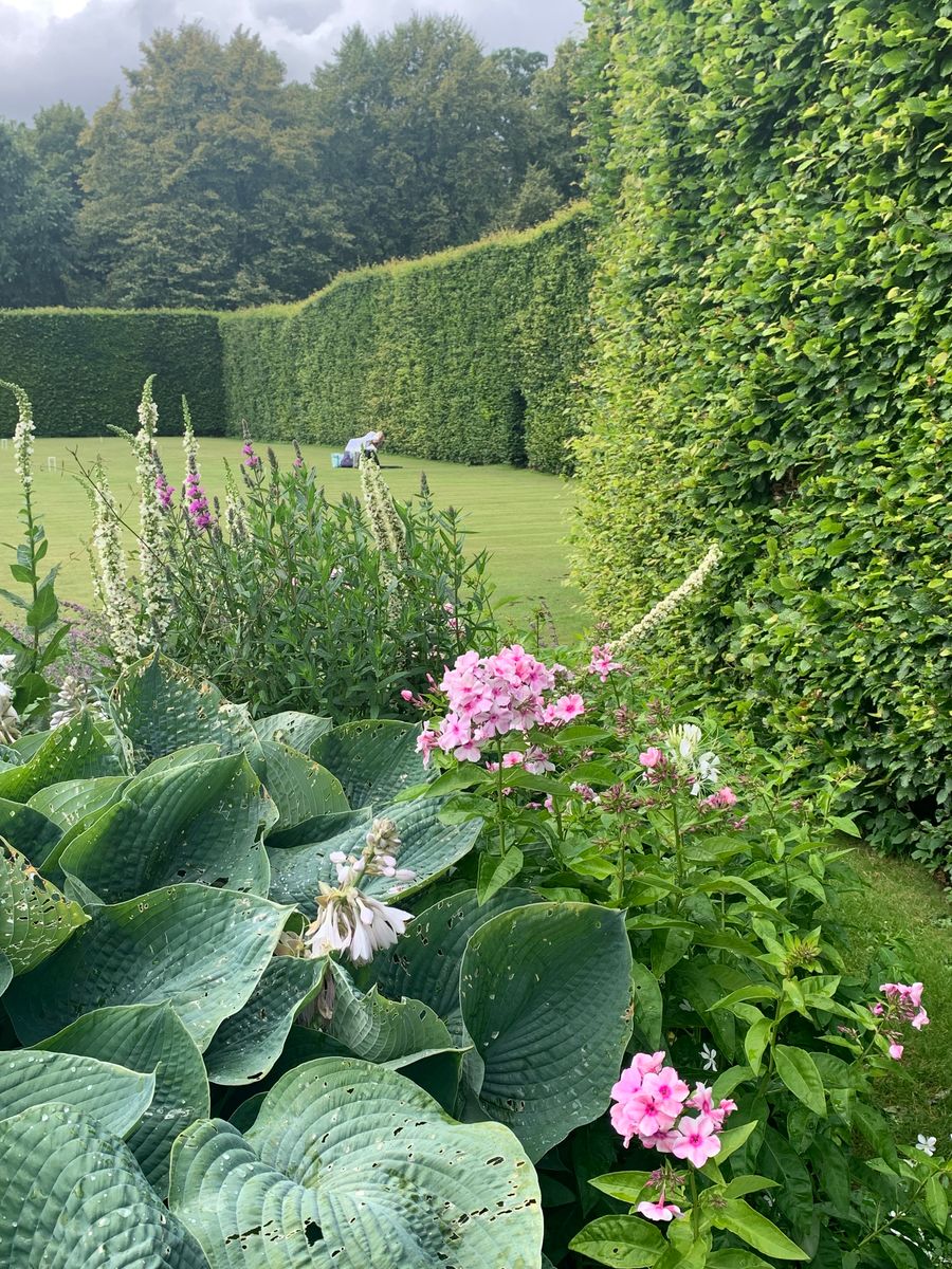 Secluded areas of the gardens at Levens Hall and Gardens, the South Lakes, Cumbria.