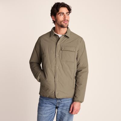 Adamson Mens Shower Resistant Insulated Shacket - Mushroom