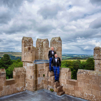 Couple Jason & Craig marrying at Langley Castle, Northumberland