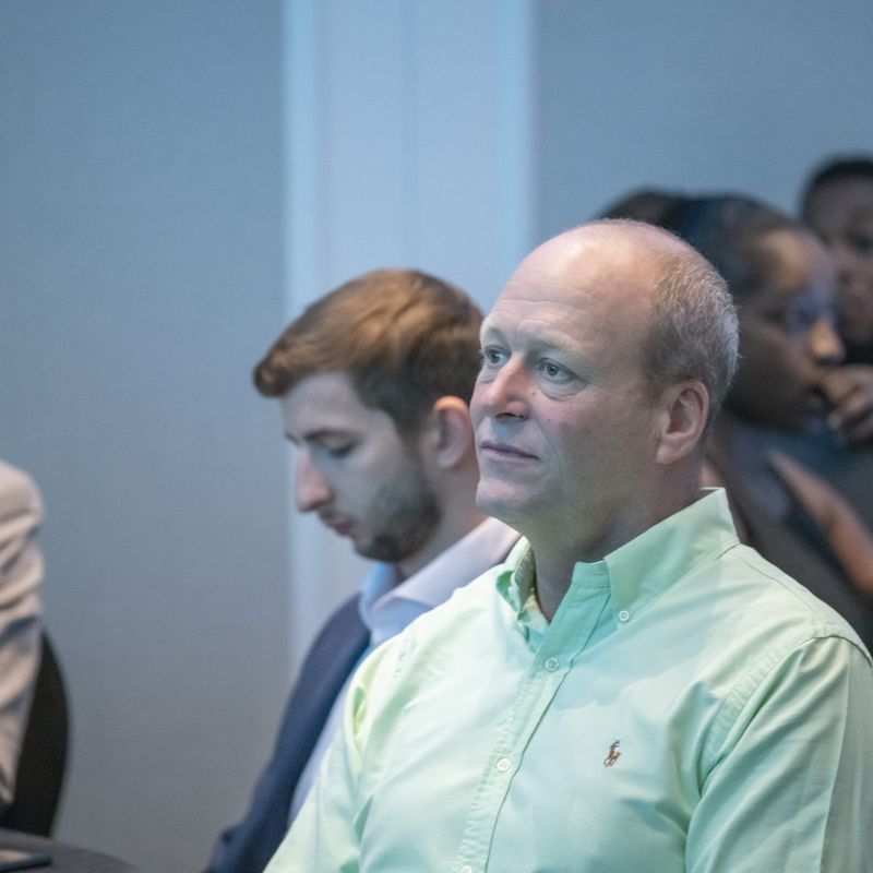 Roger Gaunt listening to insurer partner speakers at one of Gauntlet Group's three annual events for its Appointed Representative broker partners.