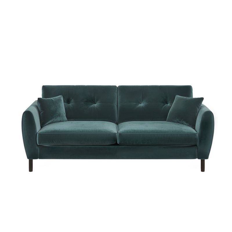 Solace+Co Ellison 3 Seater Bottle Green Velvet Sofa