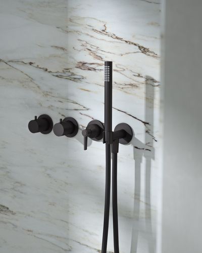 Folio Wall Mounted Shower Tap in Dark Bronze