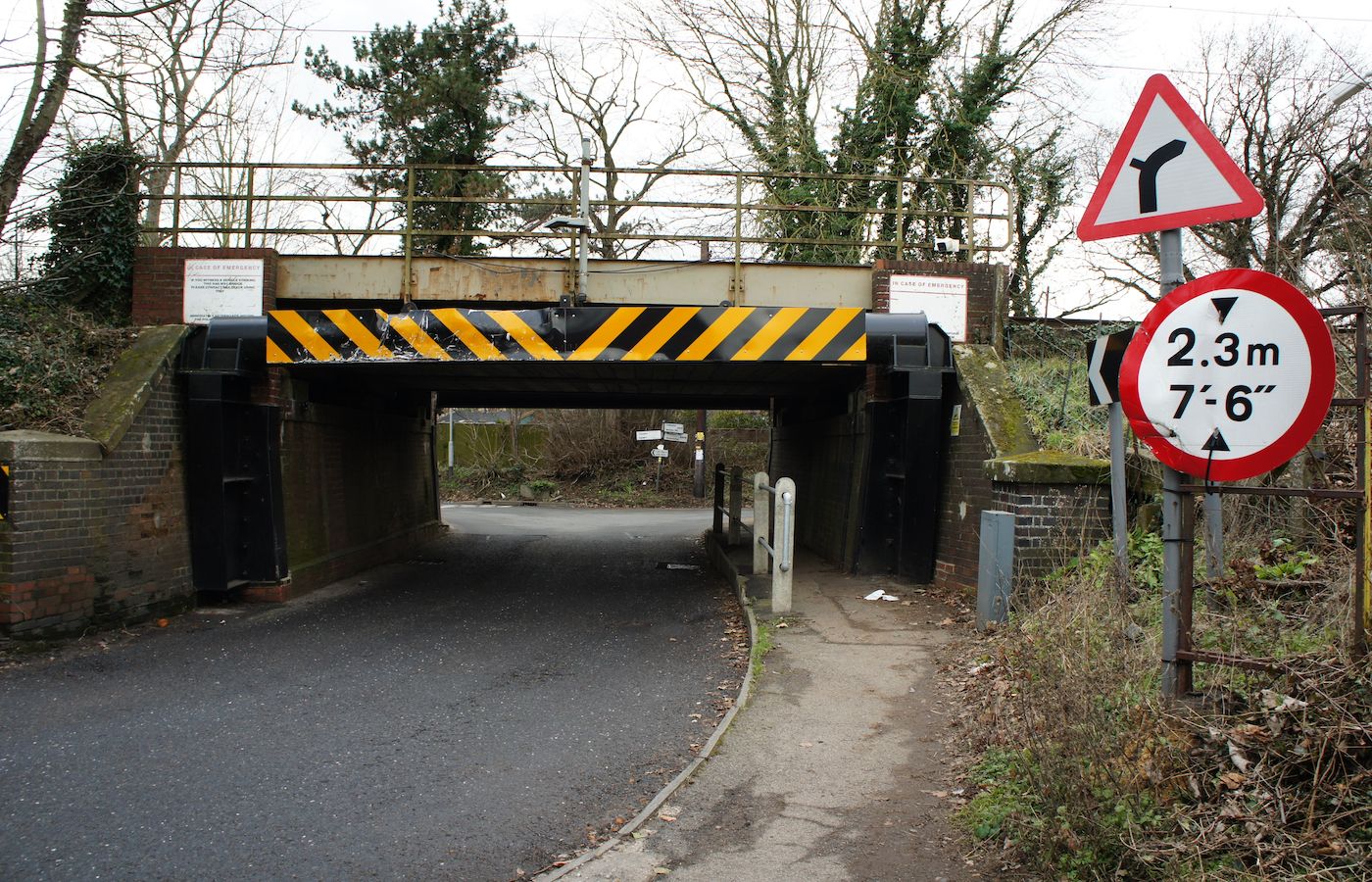 A low bridge on a British road