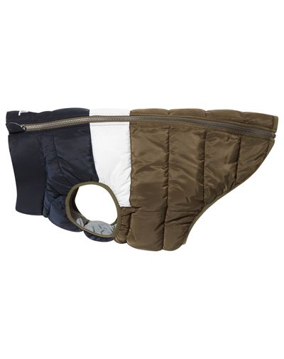 Fetch padded dog coat - khaki/dark indigo/optic white