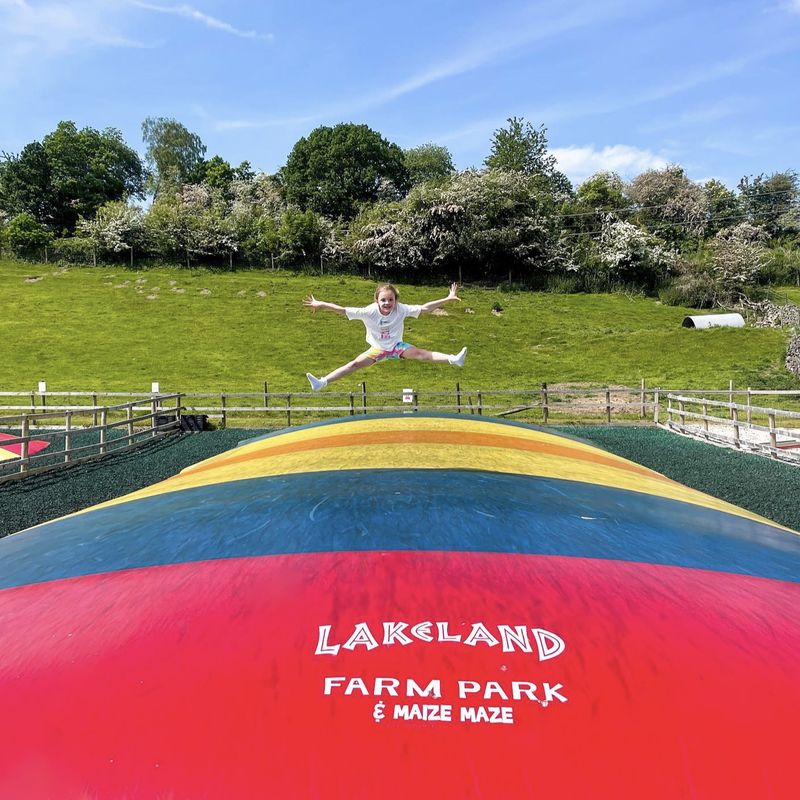 Air pillow bouncer at the Lakeland Maze Farm Park