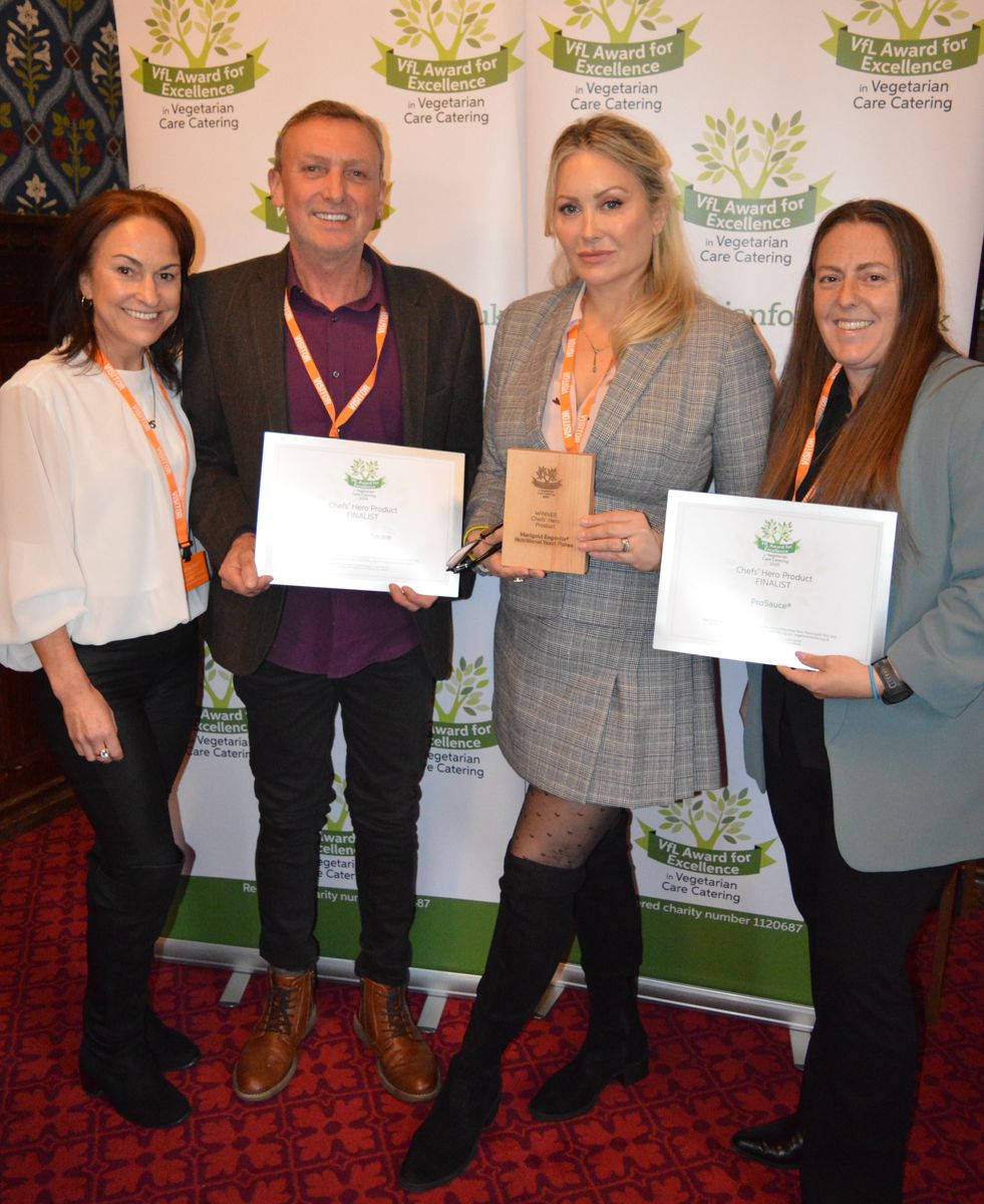 Chefs’ Hero Product finalists: Lancashire Sauce, ProSauce, and category winner, Marigold Engevita Nutritional Yeast Flakes.