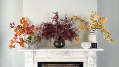 Suggested Header 2000px Artificial Orange Autumnal Leaves (left), Articial Burgundy Acer Branch (centre), Artificial Yellow Ginkgo Leaves (right).jpg