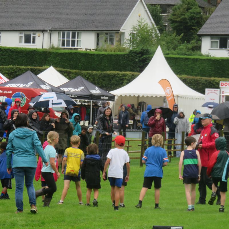 Start of the Under-9s fell race at Grasmere Lakeland Sports and Show 2024.