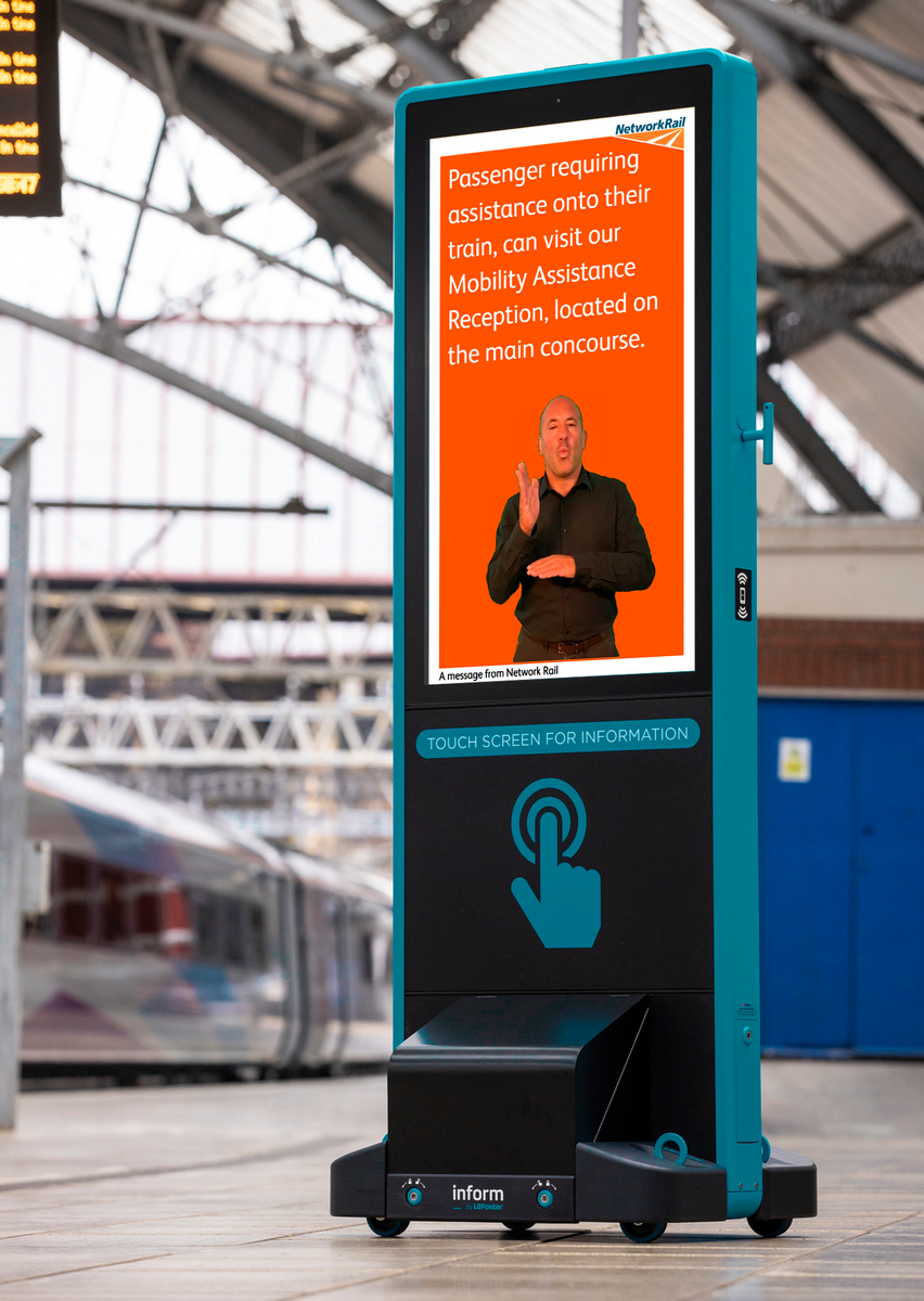 LB Foster's in-screen British Sign Language interpreters launched at London Euston today.png