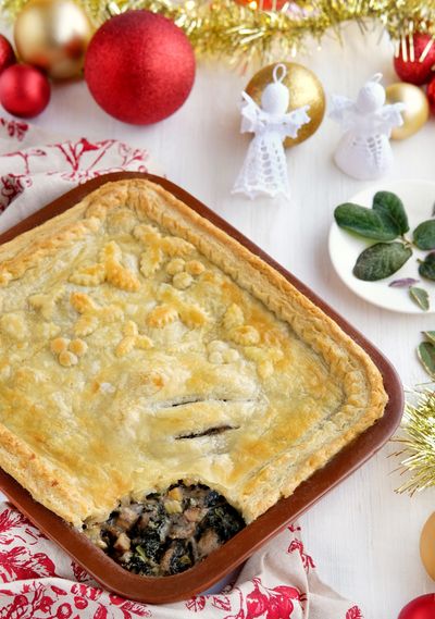 Kale, Chestnut & Mushroom Pie