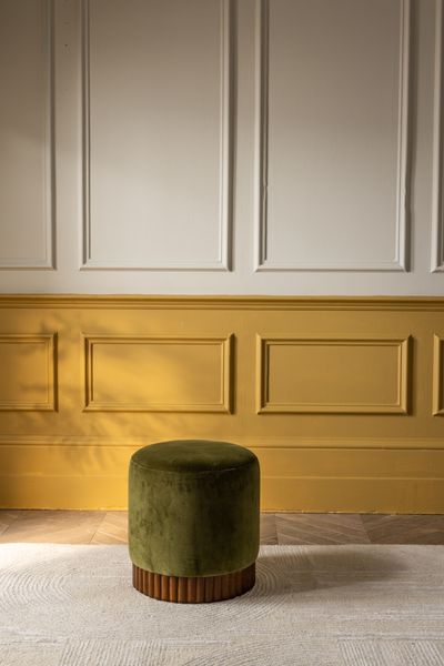 Holborn Footstool In Deep Green Velvet