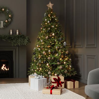 Luxury 6ft Pre-Lit Faux Hinged Christmas Tree