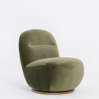 Susie Swivel Chair in Green Velvet