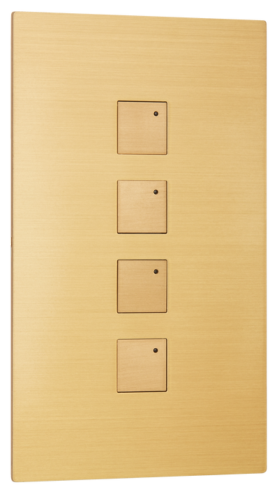 4G low-voltage square button vertical keypad switch with LED, Ochre finish