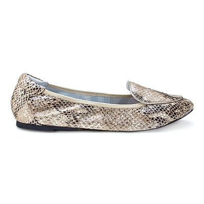 The Clapham Champagne Snake Print loafer