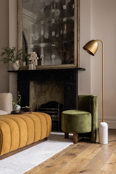 Wesley Occasional Chair in Olive Green Velvet