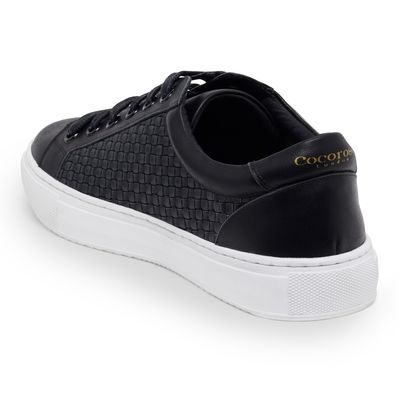 Hoxton Black Woven Leather