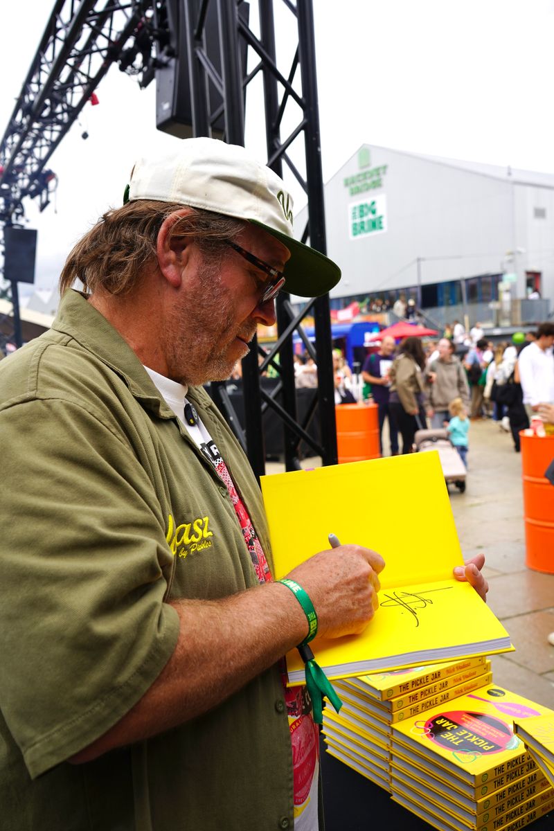 Nick Vadasz, The Picklesman himself, at the inaugural Big Brine at Hackney Bridge, London’s brand-new festival celebrating all things pickled, fermented and brined. 