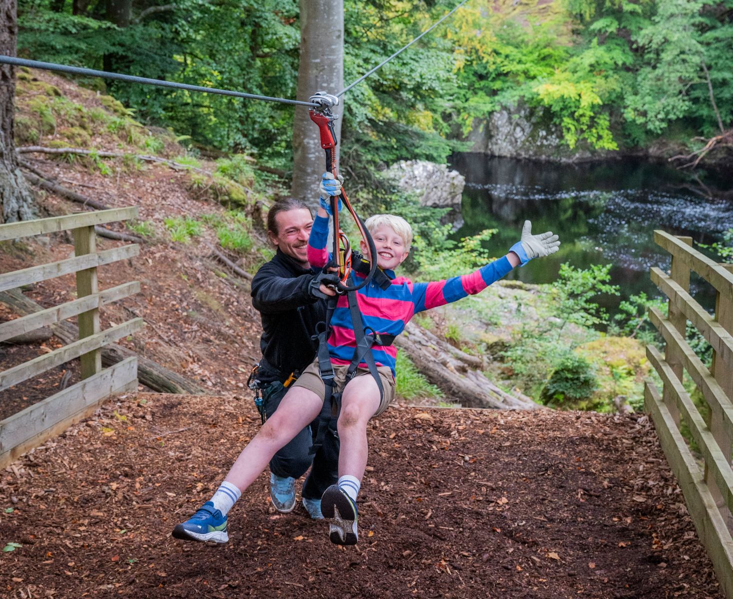 Magnus Girvan (9) with Jake McGarry of Highland Fling