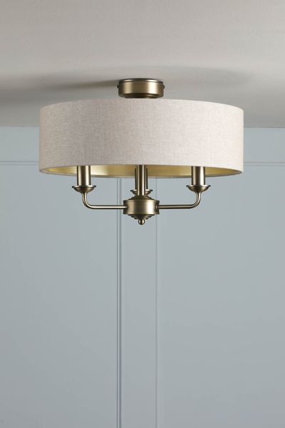 Sorrento 3 Light Semi-Flush in Antique Brass