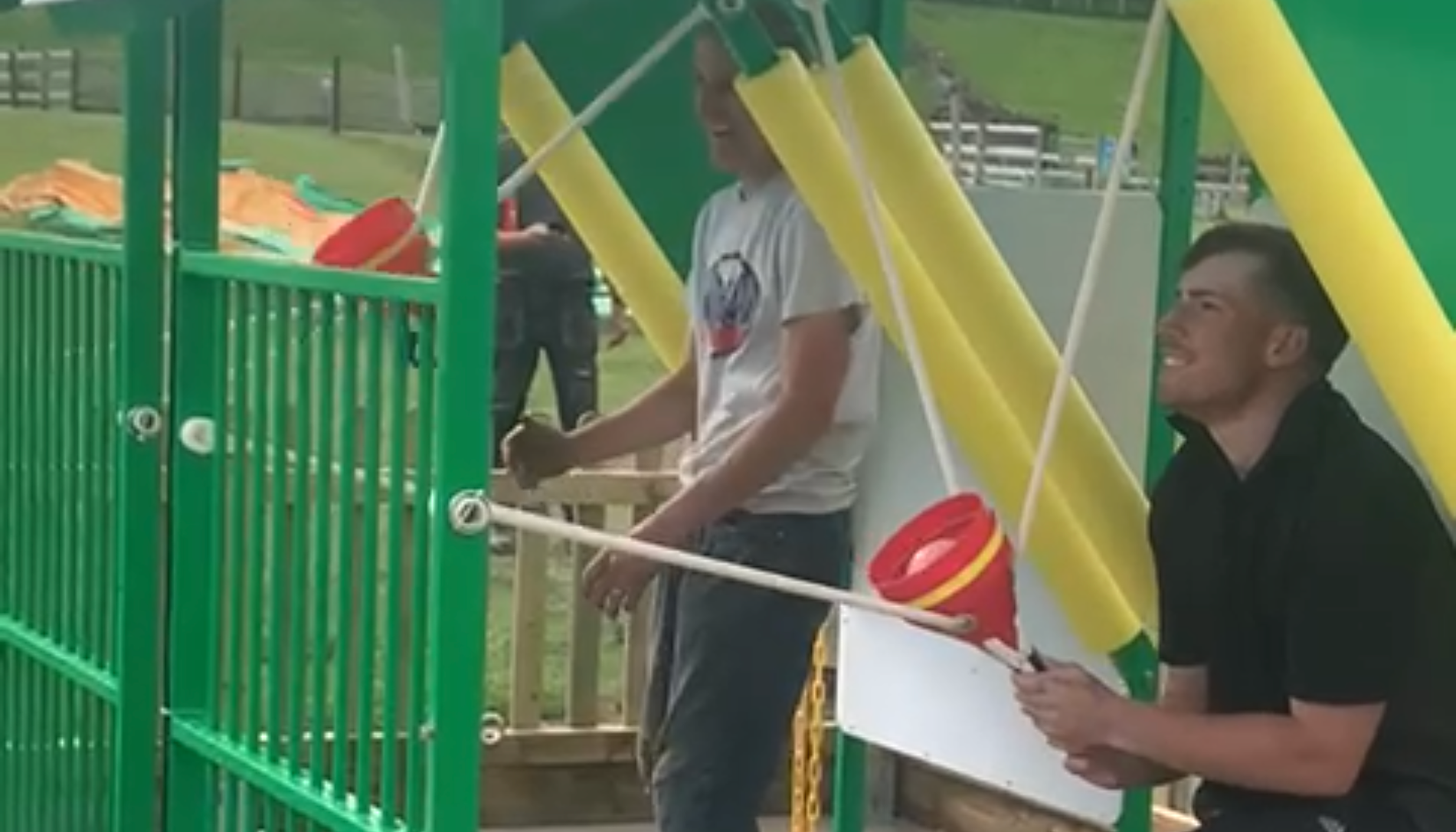 New Water Wars attraction at the Lakeland Maze Farm Park near Kendal, the Lake District