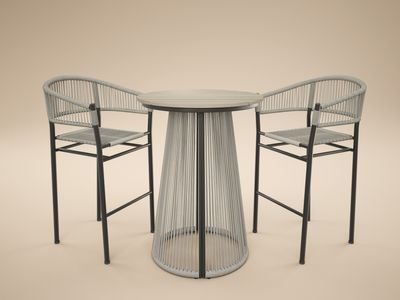SOLACE+CO Hana Round Table & Lita Chairs Garden Bar Set