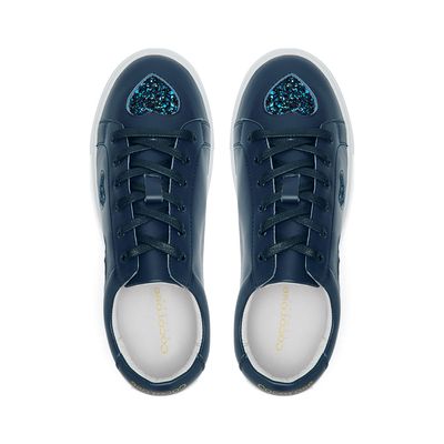 Hoxton-Navy with Navy Glitter Hearts Trainers