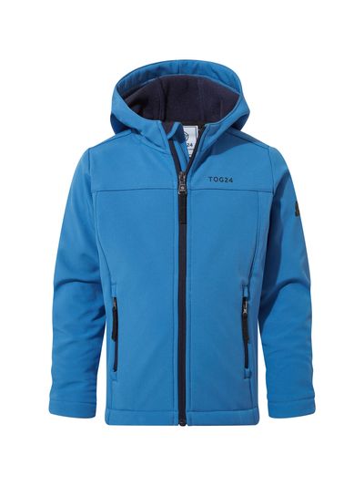 Koroma Kids Softshell Hooded Jacket - Aegean blue