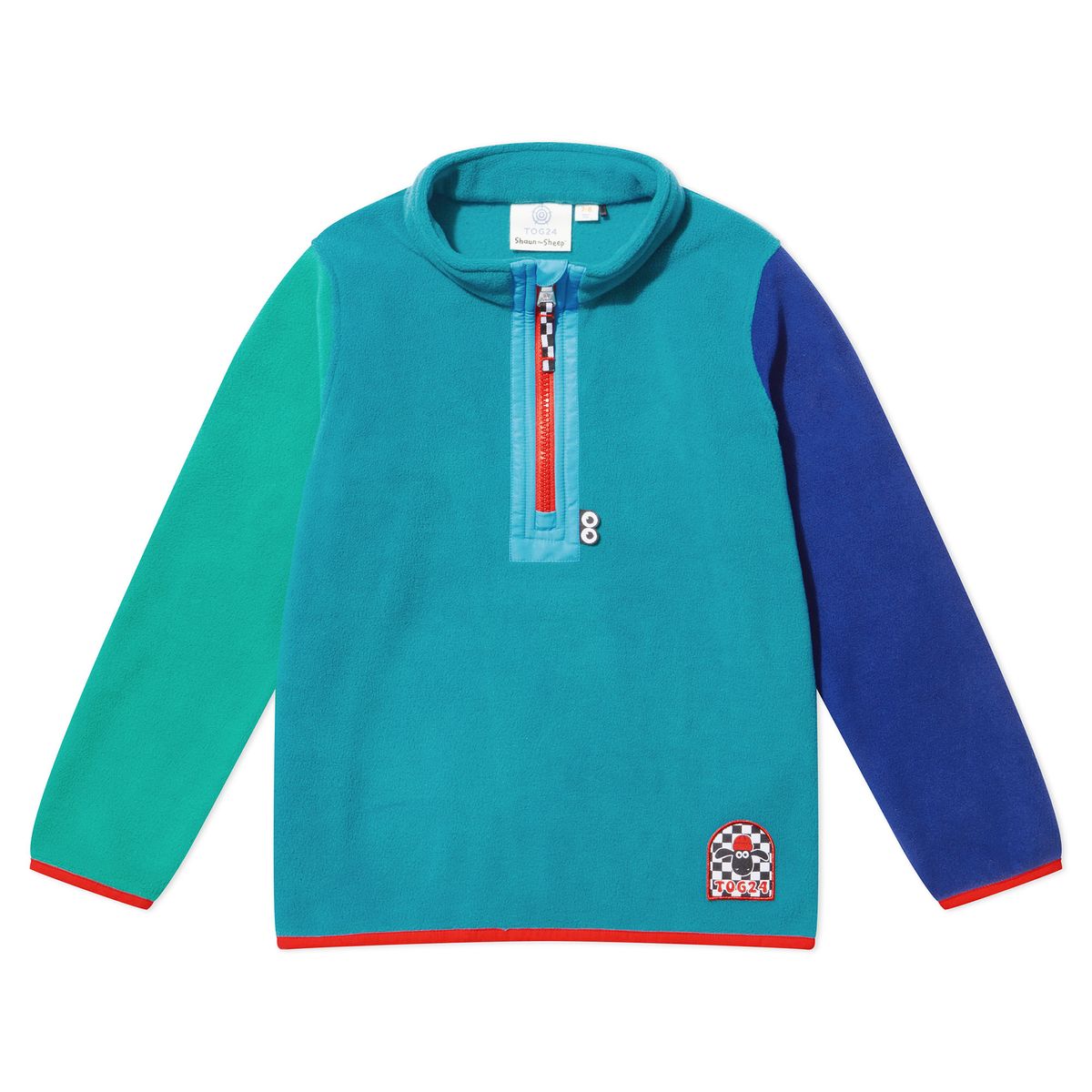 Texel Kids Shaun the Sheep Fleece Zip Neck - Ocean Blue