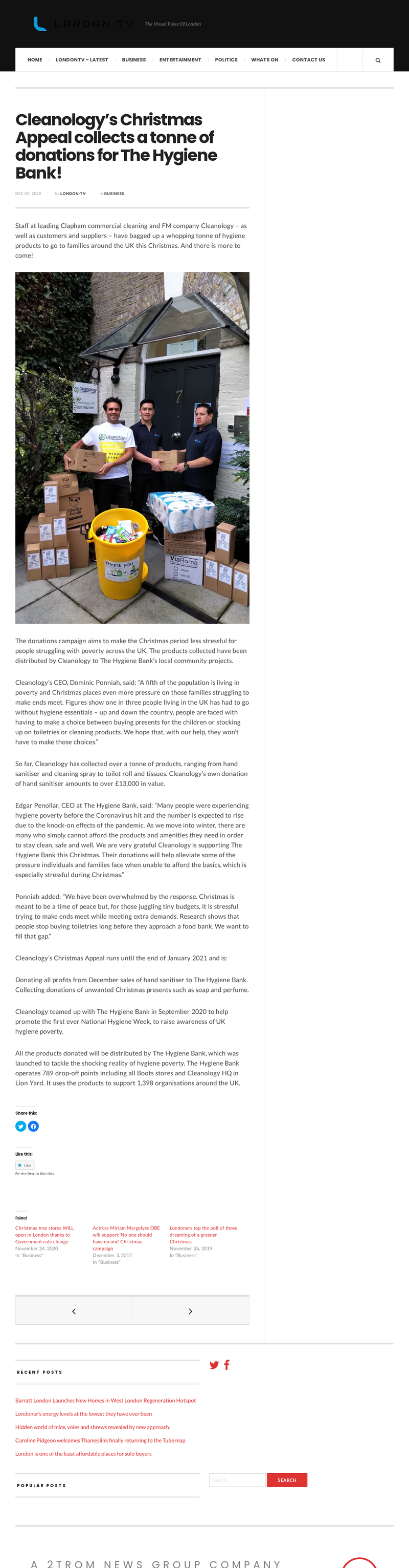 london-tv_co_uk__cleanologys-christmas-appeal-collects-a-tonne-of-donations-for-the-hygiene-bank_