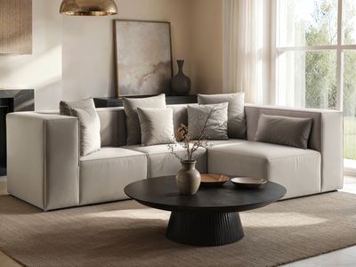 Solace+Co Anders Right Corner Modular Sofa Velvet - Beige