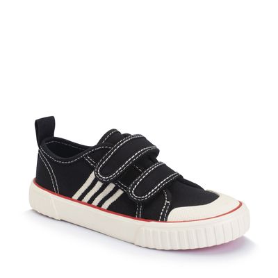 Tide Black/white canvas kids closed rip-tape canvas shoes
