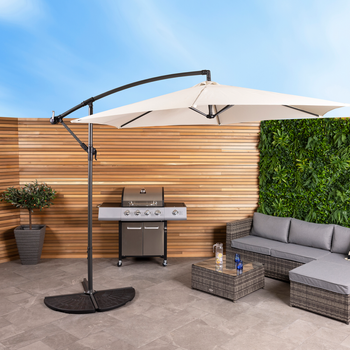 Charles Bentley 3m Hanging Banana Cantilever Garden Umbrella