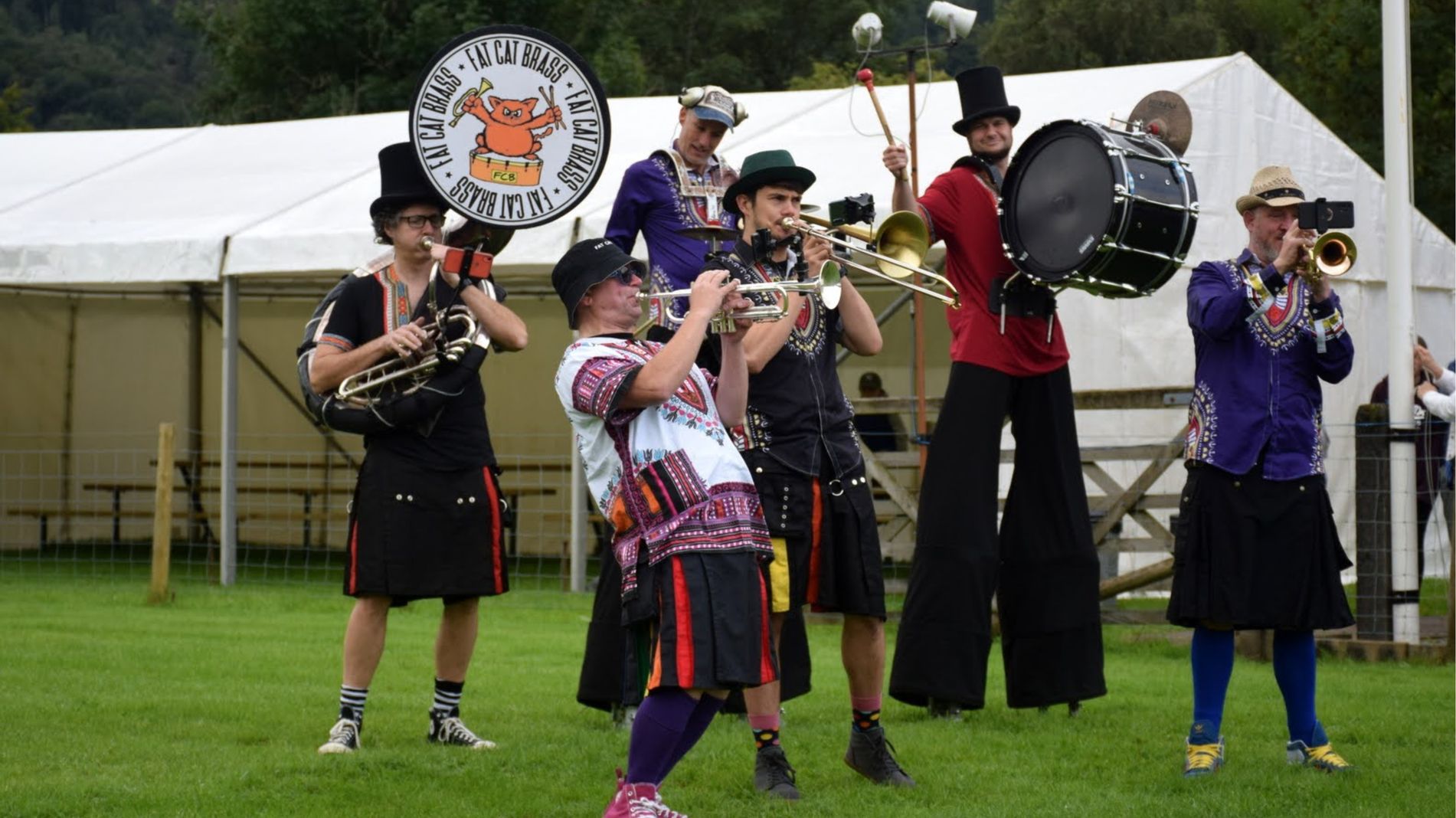 The Fat Cat Brass Band performing at Grasmere Lakeland Sports and Show